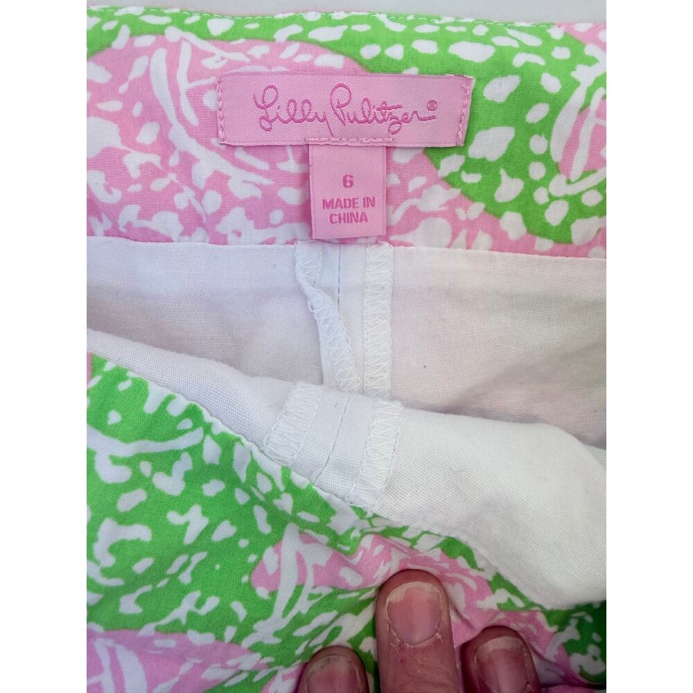 Lilly Pulitzer Cosette Limeade Pink Green Mini Skort Size 6 - Picture 4 of 8